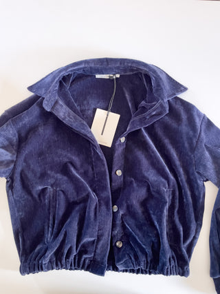 Giacca in ciniglia blu notte