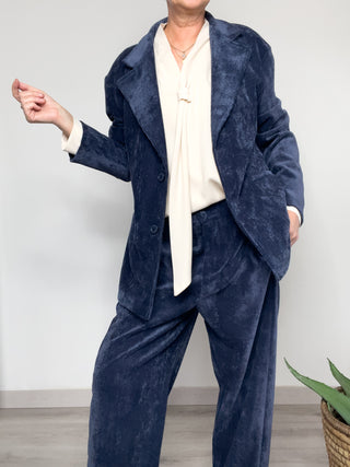 Giacca in velluto blu