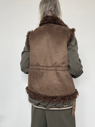 Gilet in ecopelliccia double face