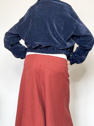 Giacca in ciniglia blu notte