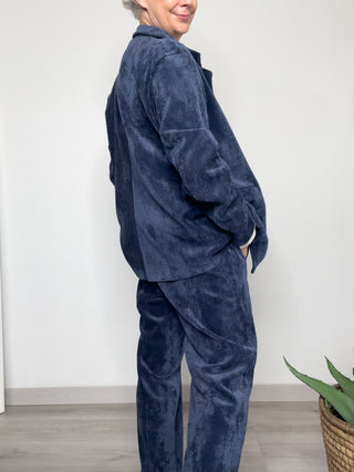 Giacca in velluto blu