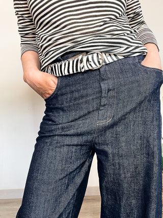 Maglia leggera a righe in misto cachemire