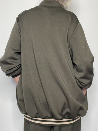 Casacca zip con costina