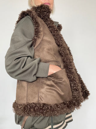 Gilet in ecopelliccia double face