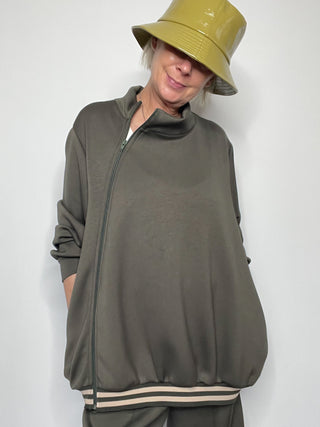 Casacca zip con costina