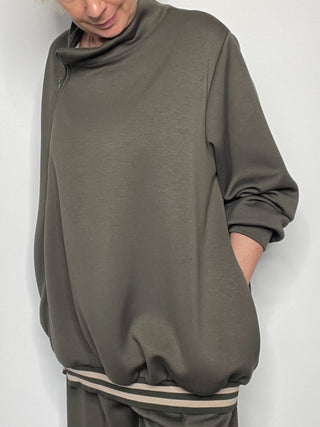 Casacca zip con costina