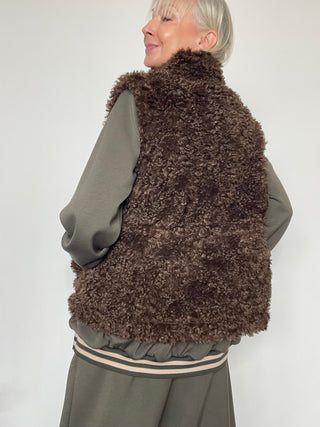 Gilet in ecopelliccia double face
