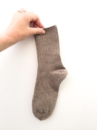 Calzino a costine in misto cachemire