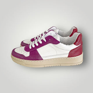 Sneaker nappa DUBAI viola - rosso - La scarpolina scalza