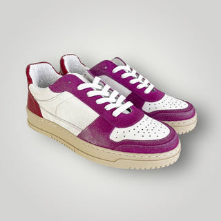 Sneaker nappa DUBAI viola - rosso - La scarpolina scalza