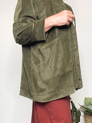Giacca-camicia in velluto a coste