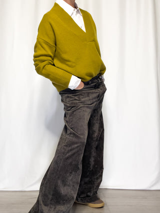 Pantalone in velluto a coste sottili