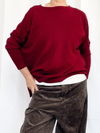 Maglia girocollo boxy