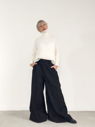 Pantalone palazzo in lana
