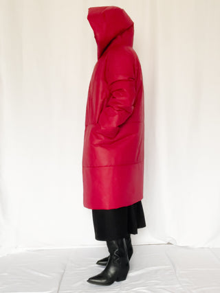 Piumino lungo con cappuccio