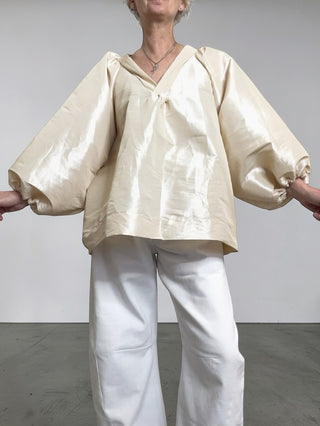 Blusa mano taffetà maniche lunghe