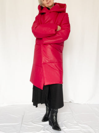 Piumino lungo con cappuccio