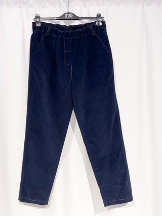 Pantalone in velluto blu scuro