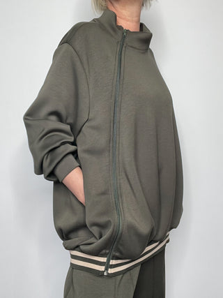 Casacca zip con costina