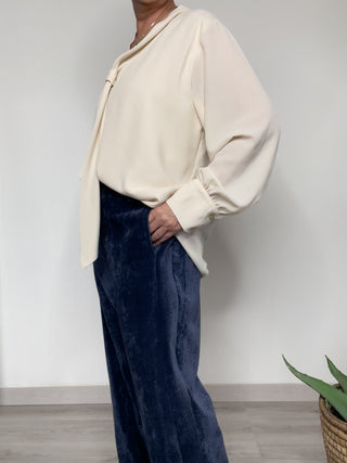 Pantalone in velluto blu