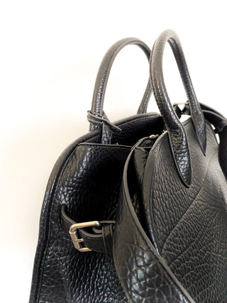 Borsa in pelle morbida con manici strutturati