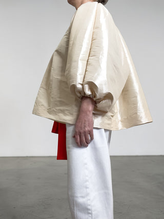 Blusa mano taffetà maniche lunghe