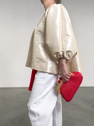 Blusa mano taffetà maniche lunghe