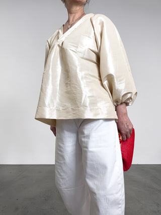 Blusa mano taffetà maniche lunghe