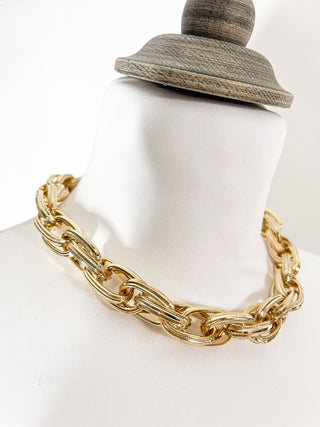 Collana a catena in alluminio dorato