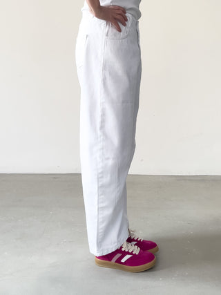 Jeans balloon in denim bianco