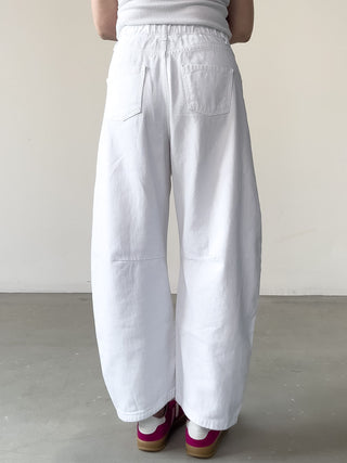 Jeans balloon in denim bianco