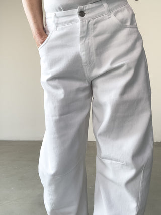 Jeans balloon in denim bianco