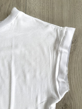 T-shirt in viscosa con bordi in georgette