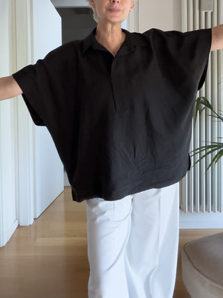 Blusa Nizza in lyocell e lino