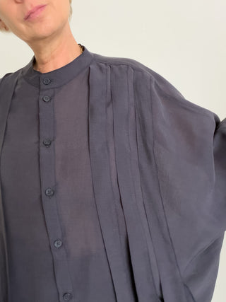Camicia a maniche kimono in tessuto fluido