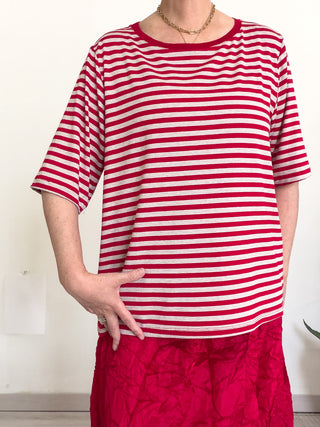 T-shirt a righe in viscosa