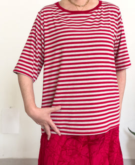 T-shirt a righe in viscosa