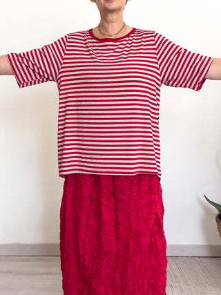 T-shirt a righe in viscosa