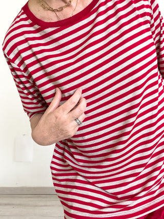 T-shirt a righe in viscosa