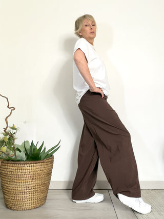 Pantalone wide leg in bengalina