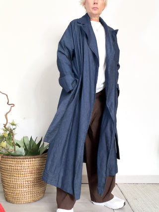 Trench in denim leggero di cotone
