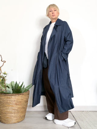 Trench in denim leggero di cotone