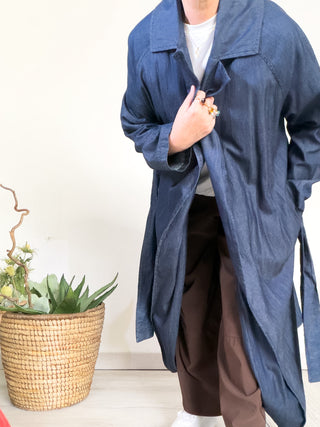Trench in denim leggero di cotone