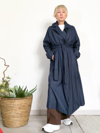 Trench in denim leggero di cotone