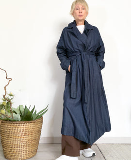 Trench in denim leggero di cotone