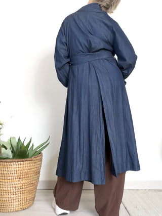 Trench in denim leggero di cotone