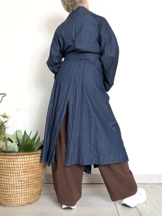 Trench in denim leggero di cotone