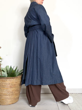 Trench in denim leggero di cotone