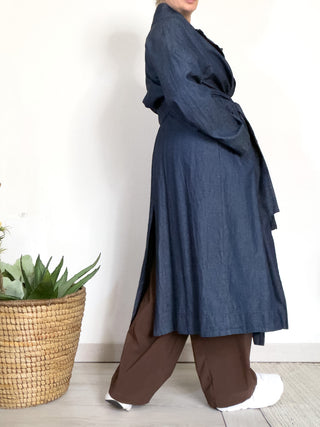 Trench in denim leggero di cotone
