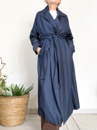 Trench in denim leggero di cotone